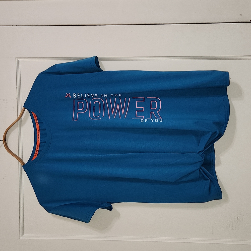 Orangetheory Fitness Tee Shirt Womens L Blue Power Of You Knot Front